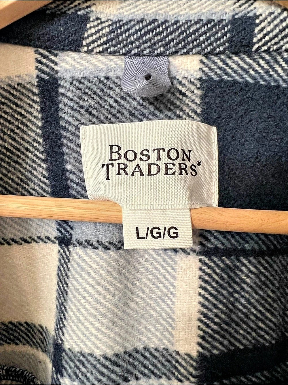 Boston Traders Plaid Button‑Up Jacket – Blue & Cream, Size Large - Picture 4 of 10